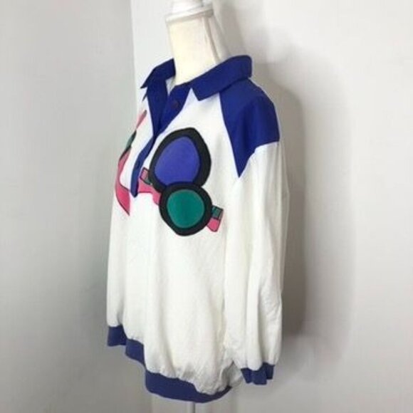 Vintage Teddi Sport Women's Pullover Sweatshirt Abstract Design Size XL 1980's - Picture 8 of 14